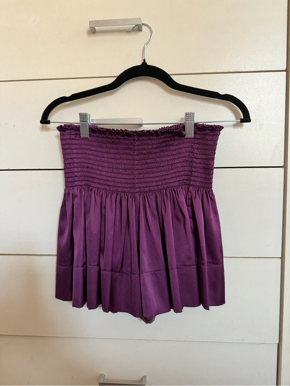 NATURAL LIFE Strapless Smocked Purple Skort